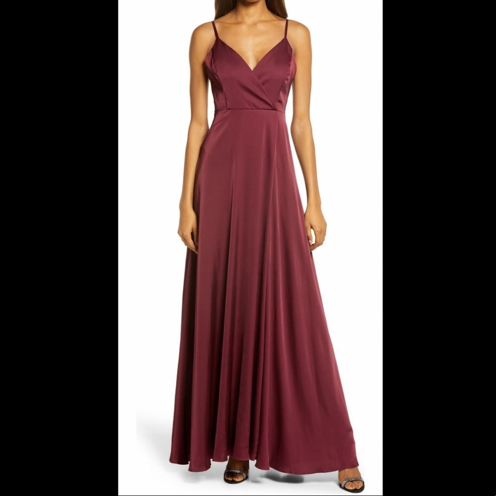 Lulus Ode to Love Satin Evening Gown